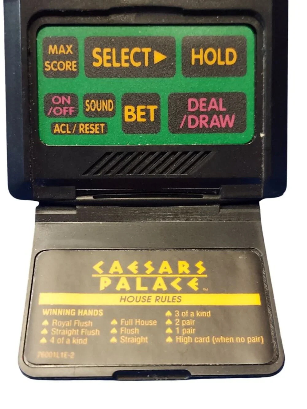 Caesars Palace Poker 1993 Tiger Handheld Electronic Game Vintage 1416